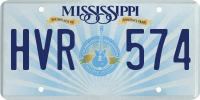 MS license plate HVR574