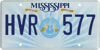 MS license plate HVR577