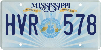 MS license plate HVR578