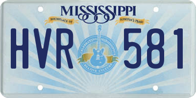 MS license plate HVR581