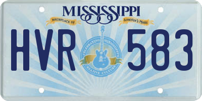 MS license plate HVR583