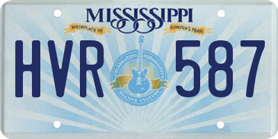 MS license plate HVR587