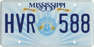 MS license plate HVR588