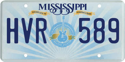 MS license plate HVR589