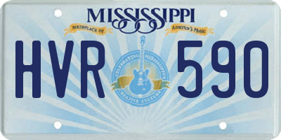 MS license plate HVR590