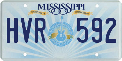 MS license plate HVR592
