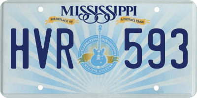 MS license plate HVR593