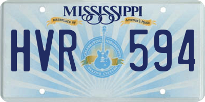 MS license plate HVR594