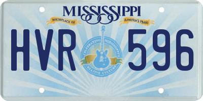 MS license plate HVR596