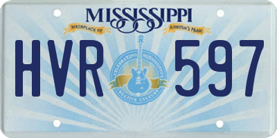 MS license plate HVR597