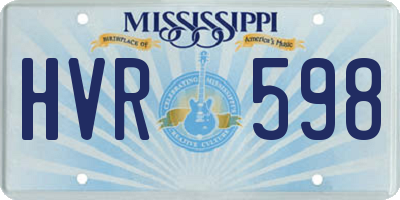 MS license plate HVR598