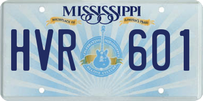 MS license plate HVR601
