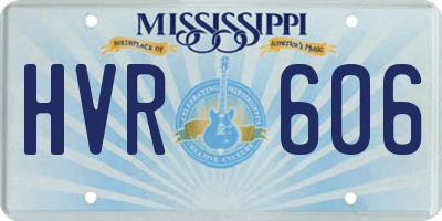 MS license plate HVR606