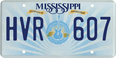 MS license plate HVR607