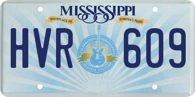 MS license plate HVR609