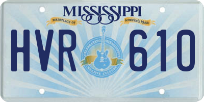 MS license plate HVR610