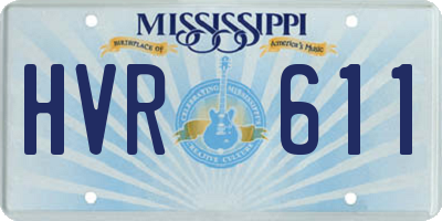 MS license plate HVR611