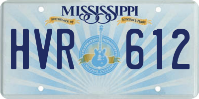MS license plate HVR612