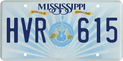 MS license plate HVR615