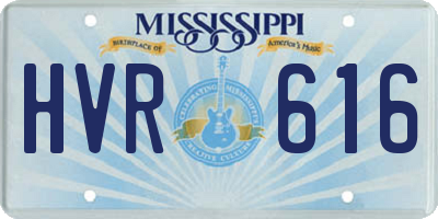 MS license plate HVR616