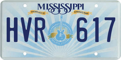 MS license plate HVR617