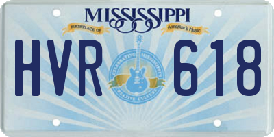 MS license plate HVR618