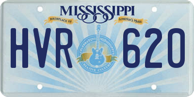 MS license plate HVR620