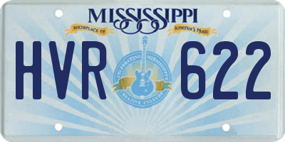 MS license plate HVR622