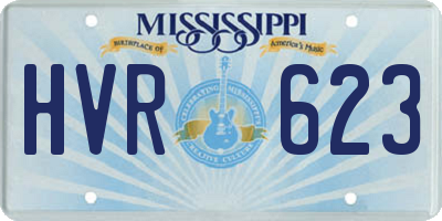 MS license plate HVR623