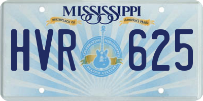 MS license plate HVR625