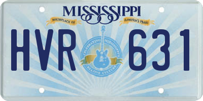 MS license plate HVR631