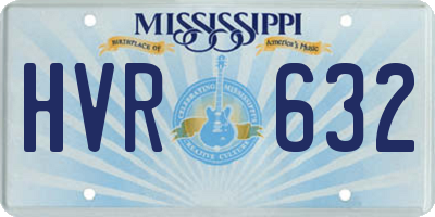 MS license plate HVR632