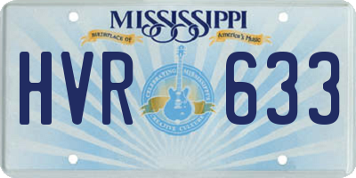 MS license plate HVR633