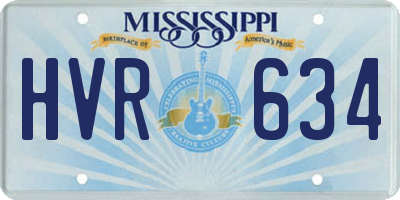MS license plate HVR634
