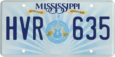 MS license plate HVR635