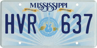 MS license plate HVR637