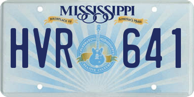 MS license plate HVR641