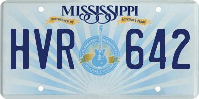 MS license plate HVR642