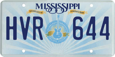 MS license plate HVR644