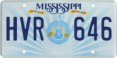 MS license plate HVR646