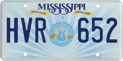 MS license plate HVR652