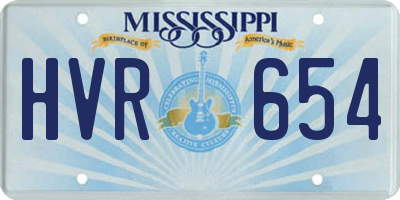 MS license plate HVR654