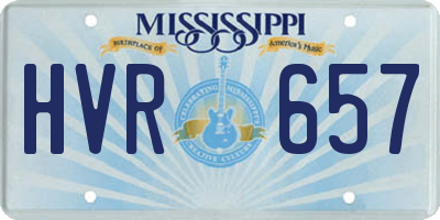 MS license plate HVR657