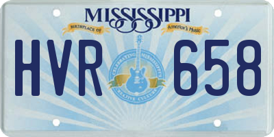 MS license plate HVR658