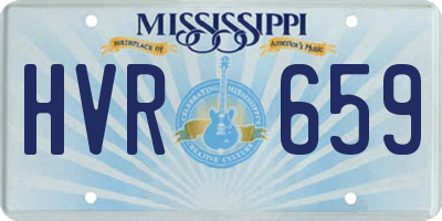 MS license plate HVR659