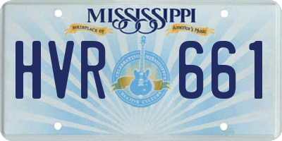 MS license plate HVR661