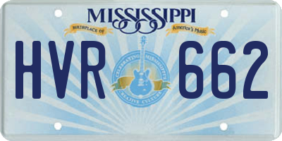 MS license plate HVR662