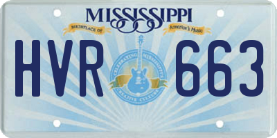 MS license plate HVR663