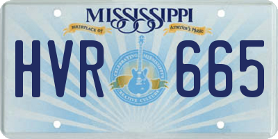 MS license plate HVR665