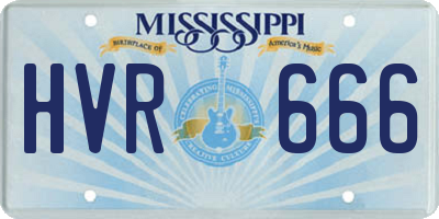 MS license plate HVR666
